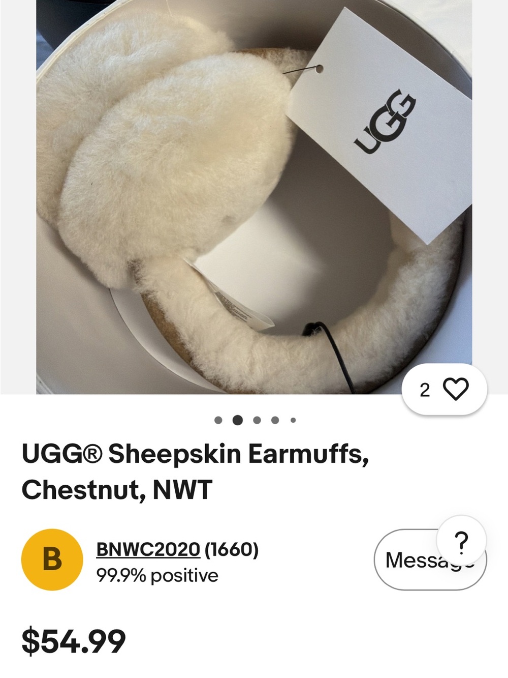UGG Cream Plush shearling ear muffs - Picture 8 of 8